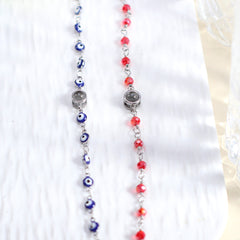 Personalisiert Blaue Augen Rote Kristall Perlen Armband mit bild im stein - Perfekte Erinnerungsgeschenk für Sie