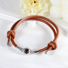 Lederseil Foto Armband mit Bildprojektion – Armband mit Bild Silber und Foto Schmuck