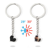 Personalisierte Schwarzer Herz Thermoaktive Foto Schlüsselanhänger mit verstecktem Bild - Erinnerungsgeschenk für Sie