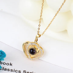 Personalisierte Foto Projektion Kette - Verbundene Herzen