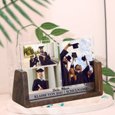 Personalisierter Holz & Acryl Fotorahmen Abschlussurkunde zur Abschlusserinnerung Erinnerung, Gravur Abschlussgeschenk mit Foto & Name