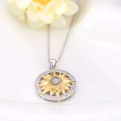 Foto Projektion Kette mit Bild im Stein - Goldene Sonne