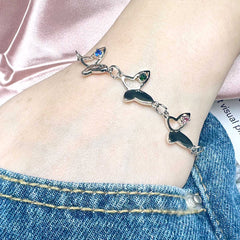 Personalisiertes Schmetterlings Armband mit Geburtssteinen & Namen – Einzigartiges Geschenk für sie