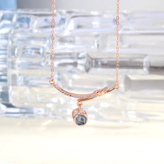 Personalisierte Minimalistische Smile Bar Projektionskette Mit Bild & Gravur im Stein - Erinnerungsgeschenk für Sie