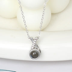 Silbe Personalisierte Fotokette mit Bild im Stein - X Buchstaben Anhänger mit Foto