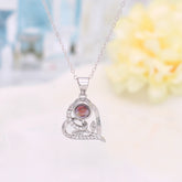 Foto Projektion Halskette mit Bild im Stein – Rose Herz Anhänger mit Foto