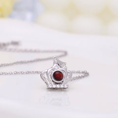 Personalisierte Foto Projektion Halskette mit Bild im Stein - Krone Anhänger Schmuck als edles Geschenk für Sie