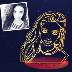 3D Fotolampe mit Gravur – LED Nachtlicht, dimmbar, Holzsockel,Perfektes Geschenk Hochzeit, Muttertag,Geburtstag und Jubiläum