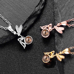 925 Silber Bild Kette mit Projektion - Märchenhafte Fee Anhänger mit Foto, Perfektes Geschenk für Sie