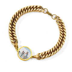 Personalisierte Moderne Dicke Stahlkette Schwarzer Runden Armband mit verstecktem Foto & Gravur - Perfekte Geschenk für Männer