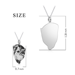 925 Sterling Silber Personalisierte Skizzen-Halskette – Gravur von Haustier, Person oder Symbol, mit Text & Geschenkbox