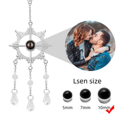Personalisierter Sonnen kreuz Kristall Anhänger mit Foto Projektion & Gravur – Kreative Souvenirgeschenke, Weihnachtsbaumschmuck