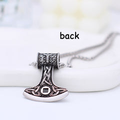 Foto Projektion Halskette mit Bild im Stein für Männer - Wikinger Runenaxt Anhänger