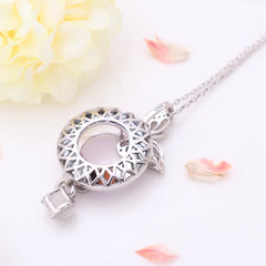 925 Silber Personalisierte Kette mit Bild im Stein- Schmetterlings Kristall Anhänger