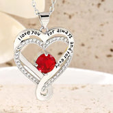 925 Silber Personalisierte Herz kette mit Geburtsstein – Unendlichkeit & Doppelherz mit Gravur „I love you, for always and for ever“