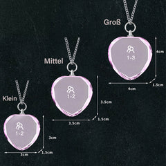 Personalisierte 2D/3D Foto Kette – Hochwertige Rosenquarz Herz Anhänger,Erinnerungs Schmuck Geschenke für Frauen