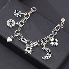 Personalisierbares DIY Armband mit Foto Projektion – Bild im Stein, Grobe Gliederkette mit 1–6 Fotos, Geschenk für Damen & Herren