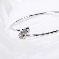 Personalisierbares offener Projektionsarmband mit 2 Fotos & Gravur, minimalistisches Design, ideales Geschenk