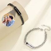 Personalisierte Fotoprojektions Armband mit Bild drin – Bar Gravurplatte,Erinnerungsgeschenke für Männer