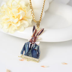 Personalisierte Foto-Halskette mit Namen – Farbdruck & Konturschnitt, Rückseite gravierbar, Geschenk für Männer & Frauen