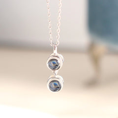 Runde Tropfen Mehrteiliger Projektionskette mit Bild im Stein,1-3 Fotos Gravur,Personalisierte Fotogeschenke für Sie