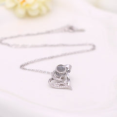 Foto Projektion Halskette mit Bild im Stein – Rose Herz Anhänger mit Foto