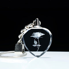 Personalisierte Kristall Schlüsselanhänger - Herz Anhänger mit Gravur 2D/3D-Skizzenfoto,Erinnerungs Geschenk für Frauen