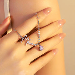 Personalisierte Namenskette mit tropfenförmigem Geburtsstein – Perfektes Geschenk für Sie, Mama oder Oma