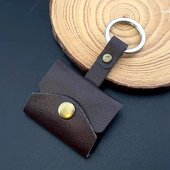 Personalisierter Foto Leder Schlüsselanhänger, Mini-Ledertasche,Kreatives Erinnerungs Geschenk Männer