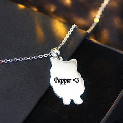 925 Sterling Silber Personalisierte Skizzen-Halskette – Gravur von Haustier, Person oder Symbol, mit Text & Geschenkbox