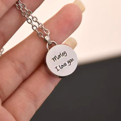 Personalisierte Asche Kette Mit Bild Gravur - Schlichter Runder Anhänger Erinnerungsstück Geschenk für Sie und Ihn