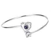 Personalisierbares offener Herz Projektionsarmband mit Fotos & Gravur, Erinnerungsgeschenk für Sie