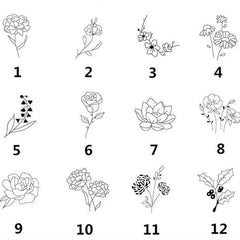 925 Silber Geburtsblume Gravur Projektionskette mit Bild im Stein, Personalisierte Fotogeschenke für Sie Ihn