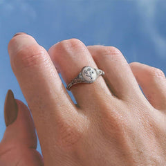 Personalisierter 925 Silber Ring mit Gravur – Sonnenblume mit Foto, Geburtsblume oder Name