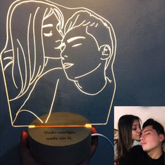 3D Fotolampe mit Gravur – LED Nachtlicht, dimmbar, Holzsockel,Perfektes Geschenk Hochzeit, Muttertag,Geburtstag und Jubiläum