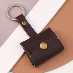 Personalisierter Foto Leder Schlüsselanhänger, Mini-Ledertasche,Kreatives Erinnerungs Geschenk Männer