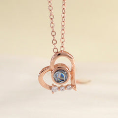 925 Silber Personalisierte Feine Zirkon Herz Kette mit Bild im Stein – Perfekte Foto & Gravur Erinnerungsgeschenk für Sie
