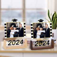 Personalisierter Beleuchteter Bilderrahmen mit Fotos & Gravur - LED Nachtlicht, Glückwunsch zum Schulabschluss, Erinnerungsgeschenk