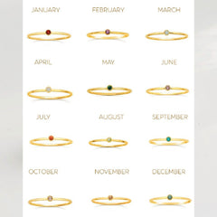 Personalisierter Stapelring – 4 Ringe mit Geburtssteinen und DIY Namensgravur, modisches & kreatives Geschenk für Sie