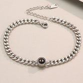 Personalisierte Foto Armband mit Projektion – Dickes Design mit Rundem Stein