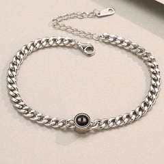 Personalisierte Foto Armband mit Projektion – Dickes Design mit Rundem Stein