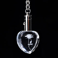 Personalisierte Kristall Schlüsselanhänger - Herz Anhänger mit Gravur 2D/3D-Skizzenfoto,Erinnerungs Geschenk für Frauen