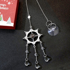Personalisierter Sonnen kreuz Kristall Anhänger mit Foto Projektion & Gravur – Kreative Souvenirgeschenke, Weihnachtsbaumschmuck