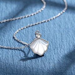 925 Silber Muschel Kette mit Bild drin - Personalisierte Foto Projektion Erinnerungsgeschenk für Sie