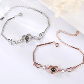 Personalisierte Armband mit Bild - 925 Silber Herz zu Herz Foto Armband