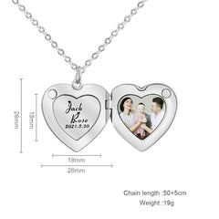 Herz Magnetisches Foto Medaillon Kette mit 'Love' – Personalisierbar mit Foto & Nachricht,Einzigartiges Jahrestagsgeschenk für Sie