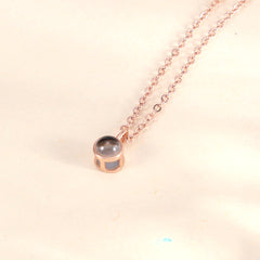 Runde Tropfen Mehrteiliger Projektionskette mit Bild im Stein,1-3 Fotos Gravur,Personalisierte Fotogeschenke für Sie