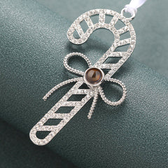 Personalisierter Foto-Projektionsanhänger mit Gravur – Weihnachtsdeko & Geschenk mit Herz, Kreuz, Engel, Stern oder Schneeflocke