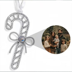 Personalisierter Foto-Projektionsanhänger mit Gravur – Weihnachtsdeko & Geschenk mit Herz, Kreuz, Engel, Stern oder Schneeflocke