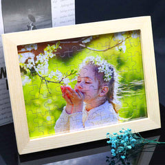 Personalisierbares DIY Holz Puzzle mit Foto – Bild im Rahmen oder Flasche – Persönliches Geschenk für Familie, Freunde & Partner
